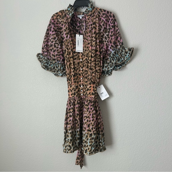 SOLD—⭐️NWT Juliet Dunn x Mytheresa Kelsey Blouson Shirt Dress in Animal Print⭐️ - Picture 1 of 7